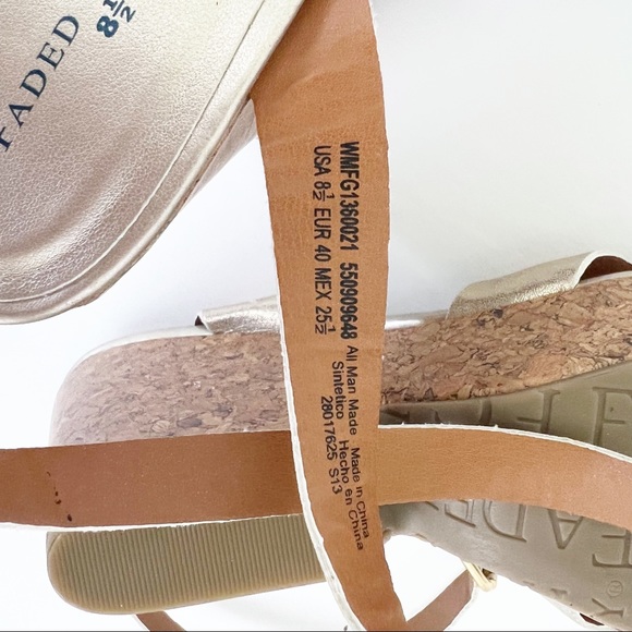 FADED GLORY | Silver Strappy Wedge Espadrilles | 8.5 - Picture 6 of 9